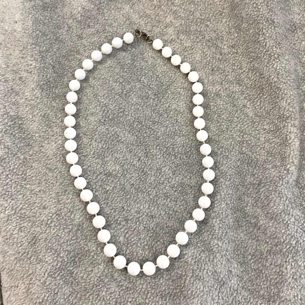 White bead necklace